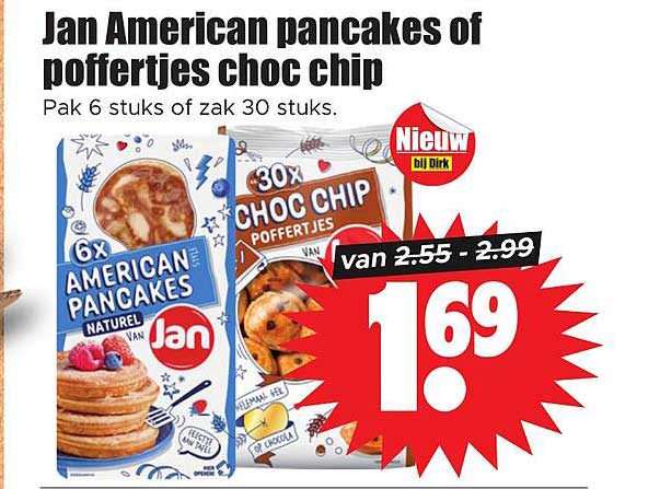 Jan American pancakes of poffertjes choc chip