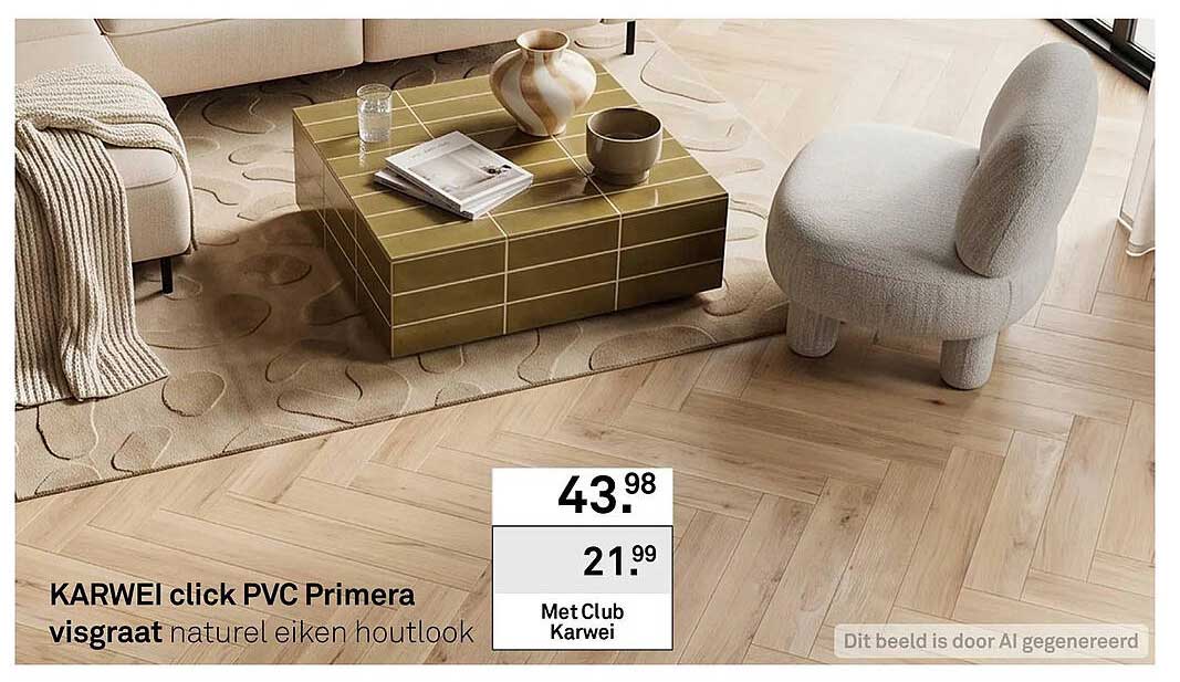 KARWEI click PVC Primera visgraat naturel eiken houtlook