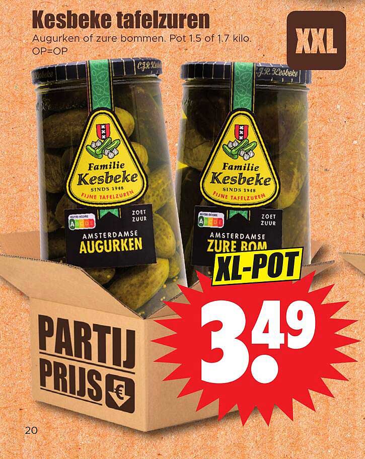 Kesbeke tafelzuren XL-POT