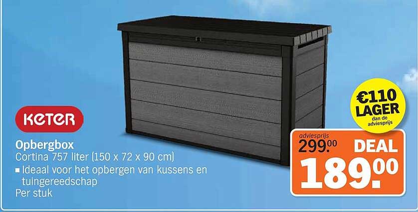 Keter Opbergbox Cortina 757 liter (150 x 72 x 90 cm)