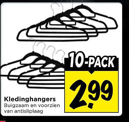 Kledinghangers Buigzaam en voorzien van antisliplaag 10-PACK