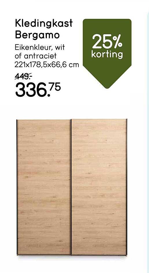 Kledingkast Bergamo 25% korting