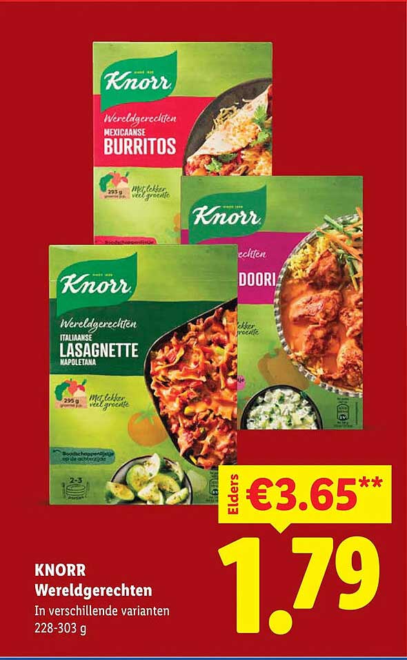 KNORR Wereldgerechten In verschillende varianten 228-303 g