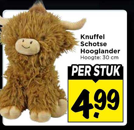 Knuffel Schotse Hooglander Hoogte: 30 cm PER STUK