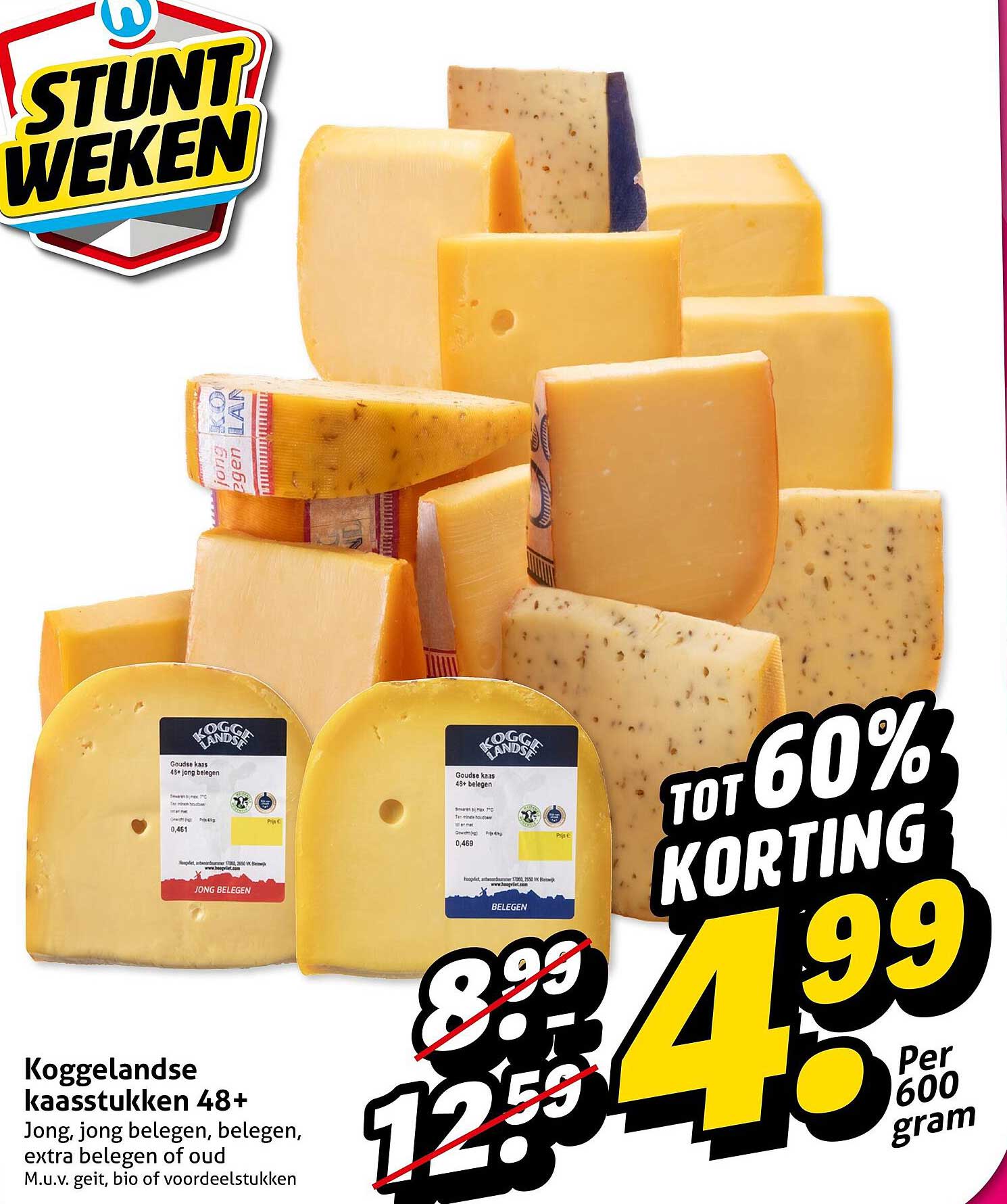 Koggelandse kaasstukken 48+ Jong, jong belegen, belegen, extra belegen of oud