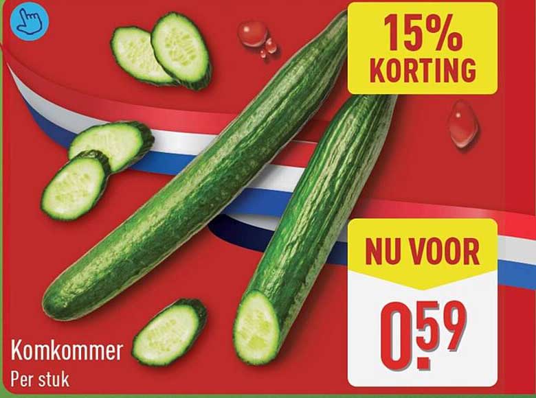 Komkommer Per stuk 15% korting