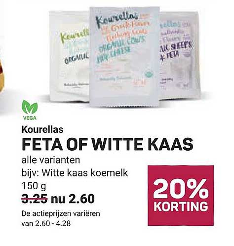Kourellas FETA OF WITTE KAAS alle varianten