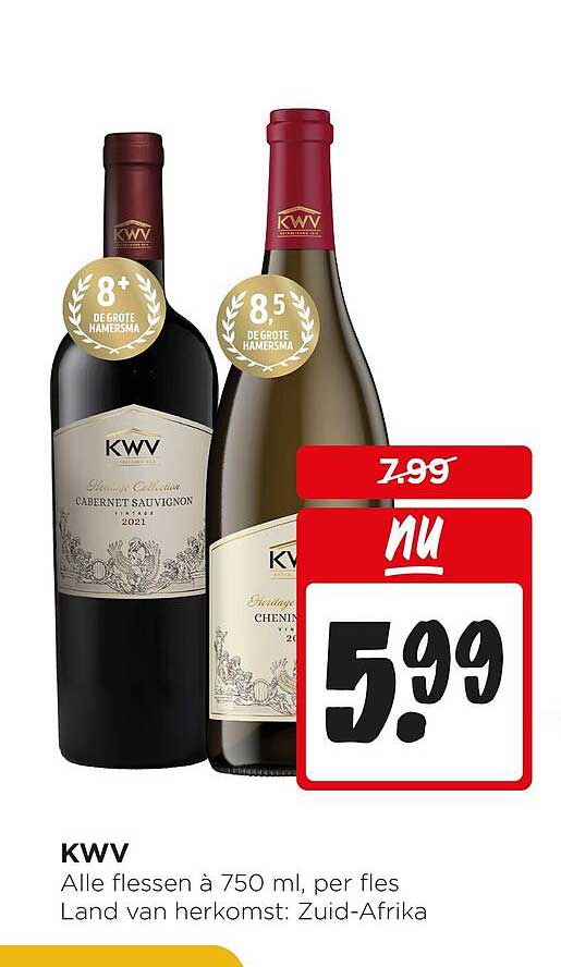 KWV Alle flessen à 750 ml, per fles