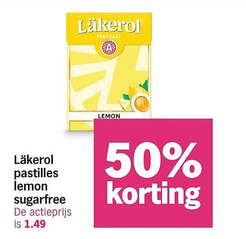 Läkerol pastilles lemon sugarfree