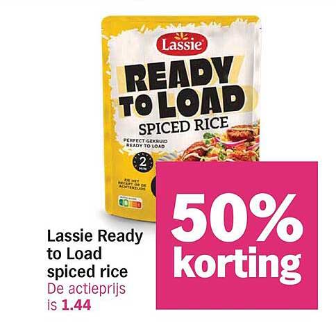 Lassie Ready to Load spiced rice 50% korting