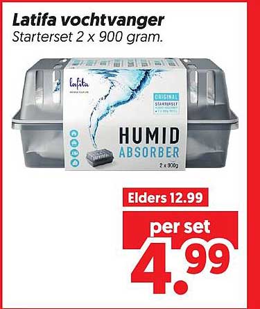 Latifa vochtvanger Starterset 2 x 900 gram