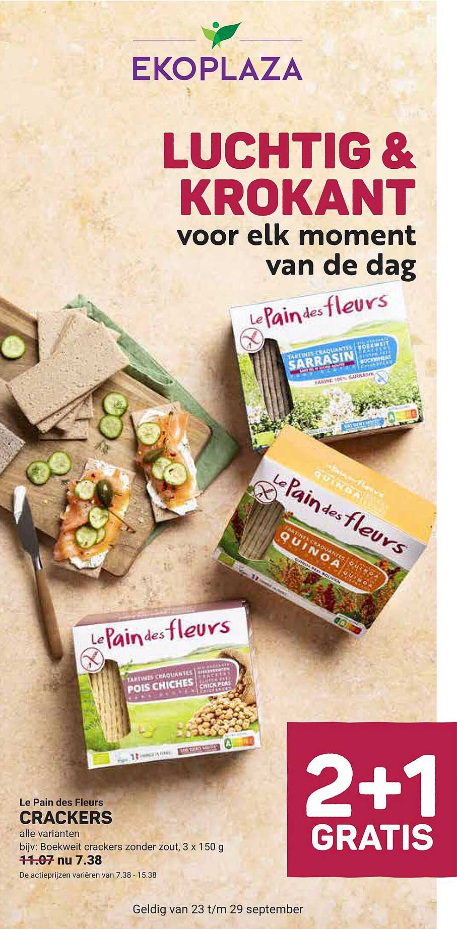 Le Pain des Fleurs CRACKERS alle varianten 2+1 GRATIS