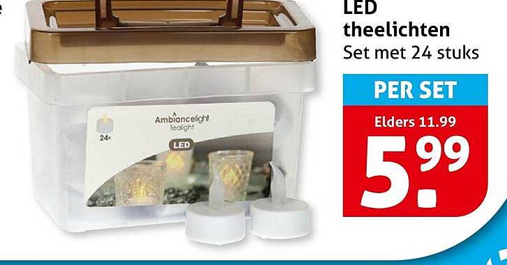LED theelichten Set met 24 stuks