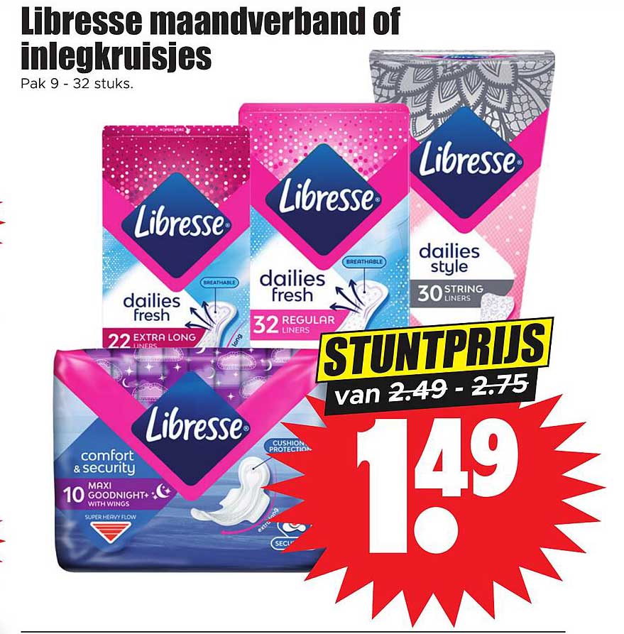 Libresse maandverband of inlegkruisjes