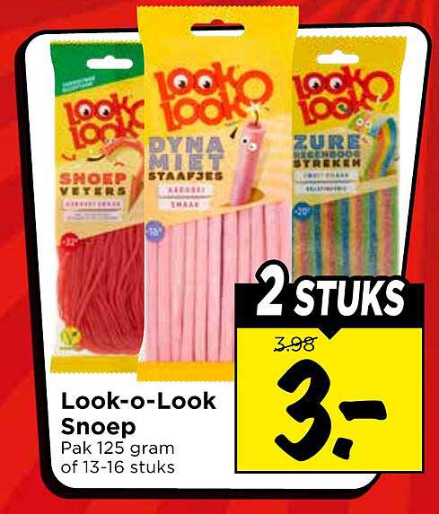 Look-o-Look Snoep Pak 125 gram of 13-16 stuks 2 stuks