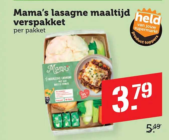 Mama’s lasagne maaltijd verpakket per pakket