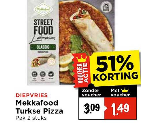 Mekkafood Turkse Pizza Pak 2 stuks 51% KORTING