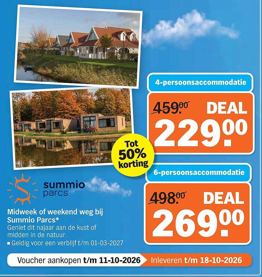 Midweek of weekend weg bij Summio Parcs