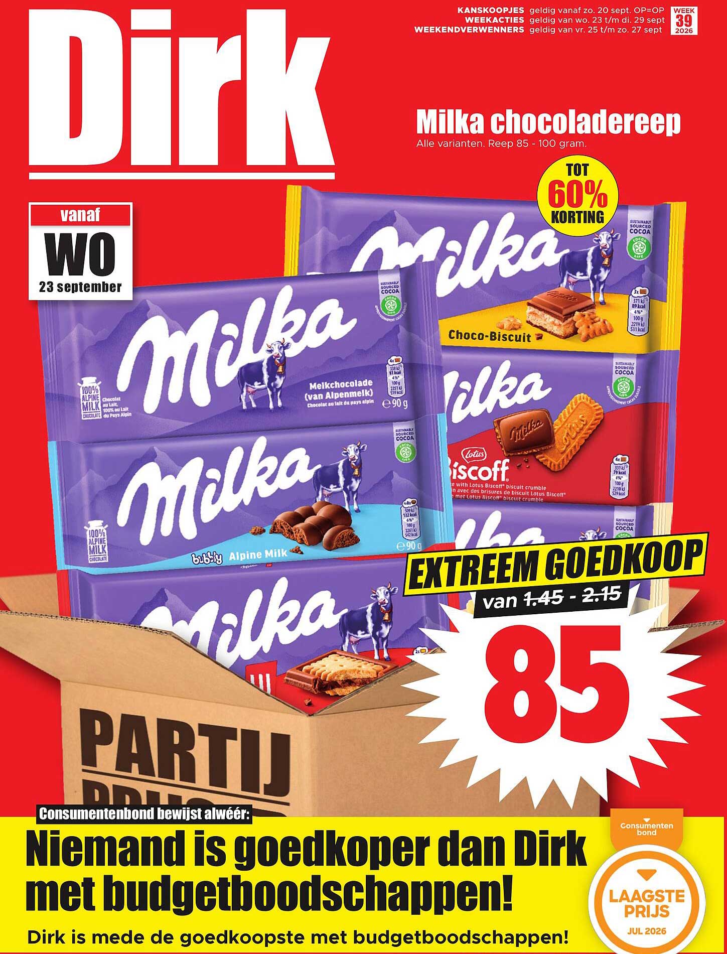 Milka chocoladereep