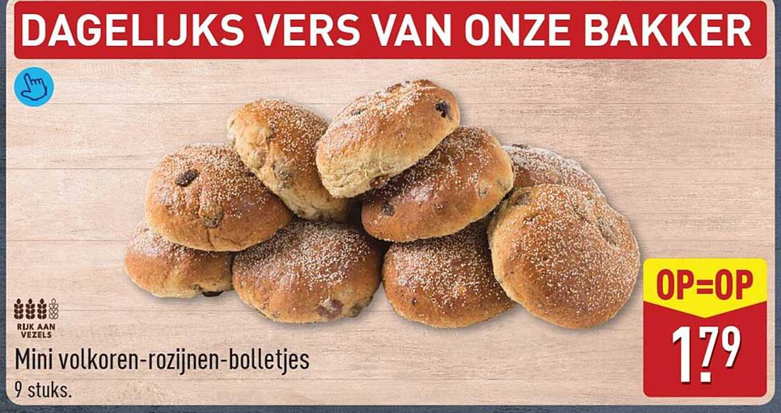 Mini volkoren-rozijnen-bolletjes
