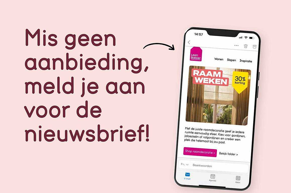 Mis geen aanbieding, meld je aan voor de nieuwsbrief!