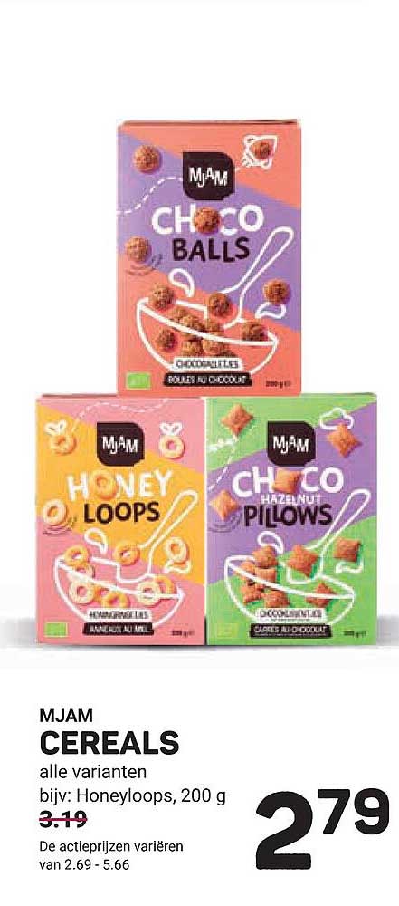 MJAM CEREALS alle varianten bijv: Honeyloops, 200 g