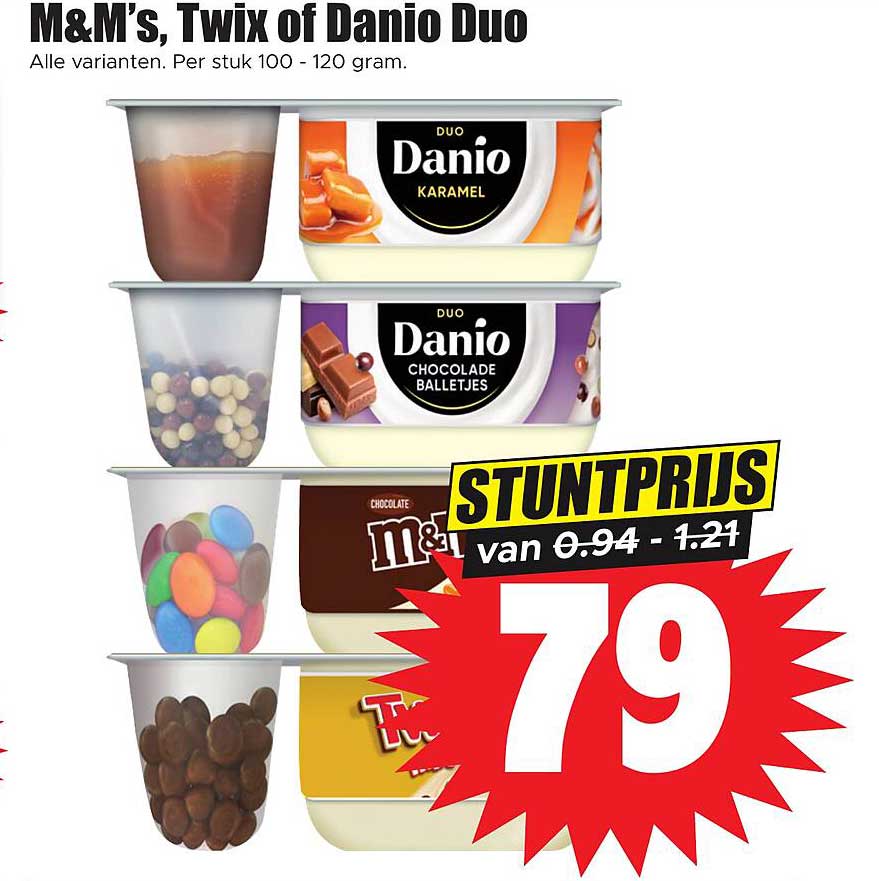 M&M’s, Twix of Danio Duo STUNTPRIJS