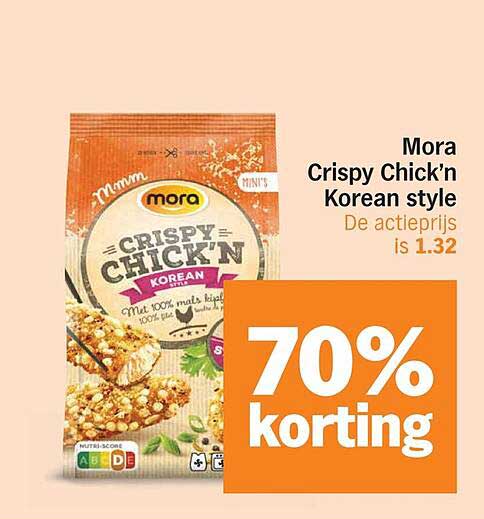 Mora Crispy Chick'n Korean style 70% korting