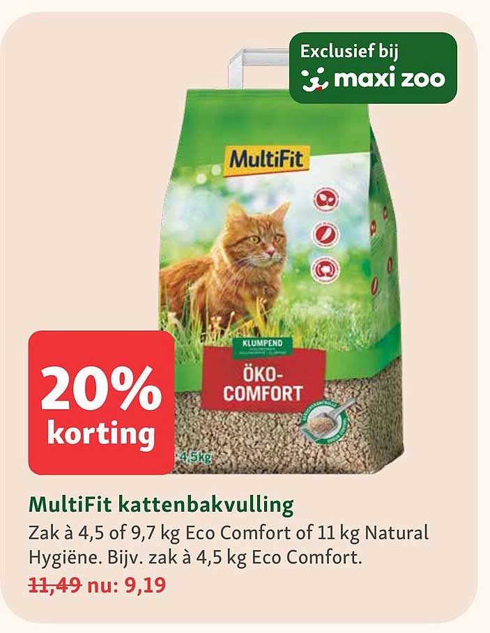 MultiFit kattenbakvulling 20% korting