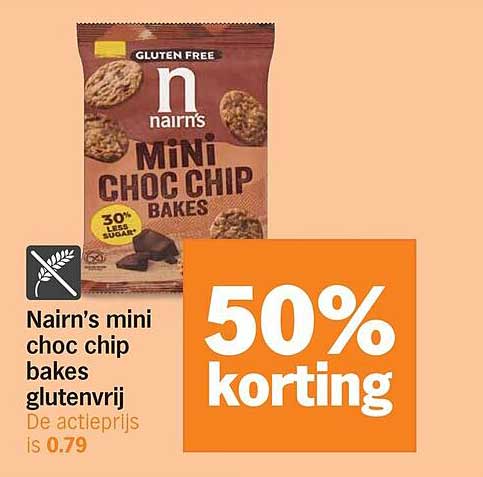 Nairn’s mini choc chip bakes glutenvrij 50% korting