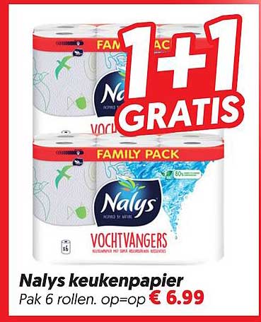 Naly's keukenpapier 1+1 GRATIS