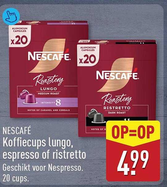 NESCAFÉ Koffiecups lungo, espresso of ristretto 20 cups OP=OP