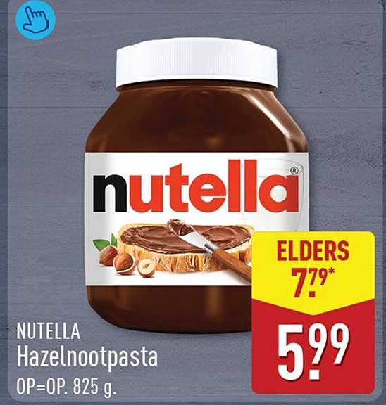 NUTELLA Hazelnootpasta OP=OP. 825 g.