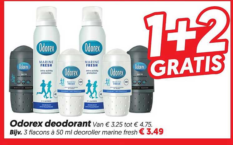 Odorex deodorant 1+2 GRATIS
