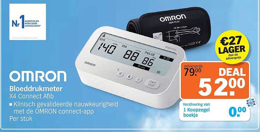 OMRON Bloeddrukmeter X4 Connect Afb