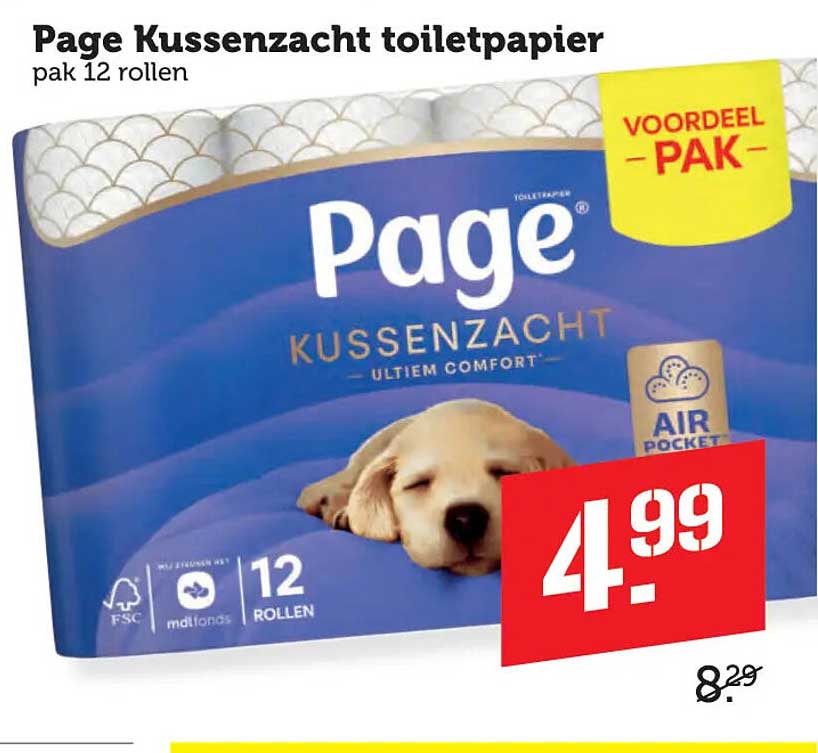 Page Kussenzacht toiletpapier pak 12 rollen