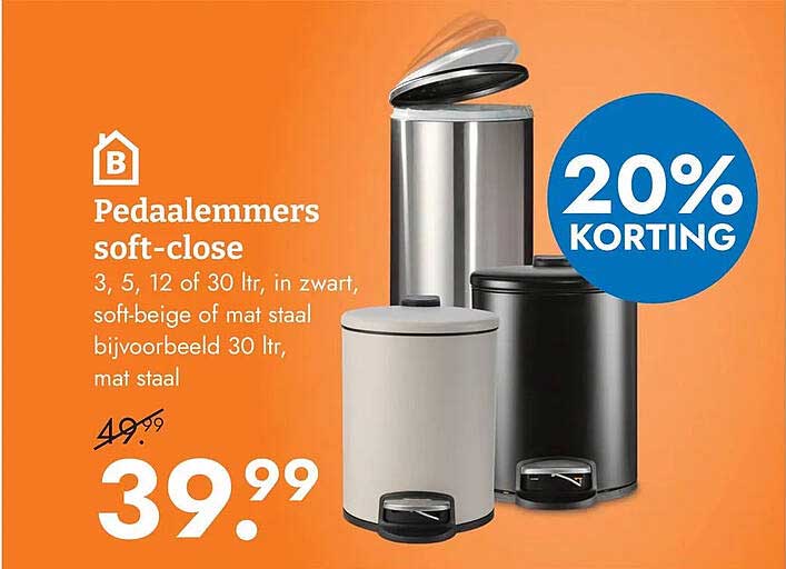 Pedaalemmer soft-close 20% KORTING