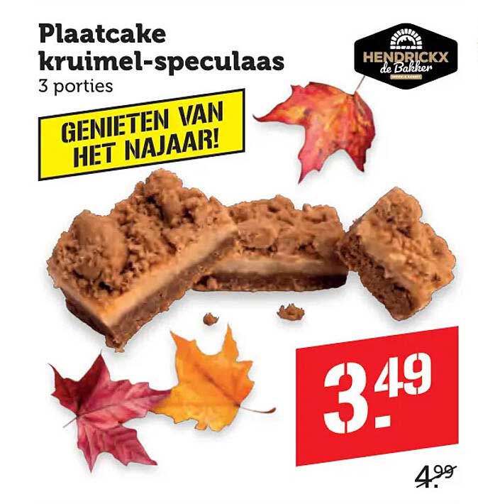 Plaattaart kruimel-speculaas 3 porties