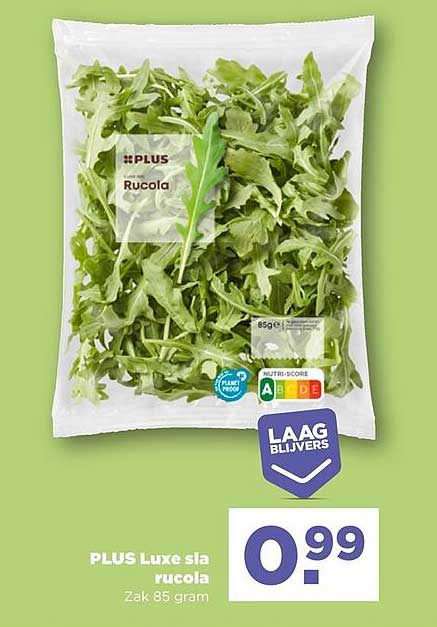 PLUS Luxe sla rucola Zak 85 gram