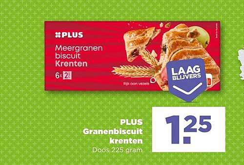 PLUS Meergranen biscuit Krenten 6x 2