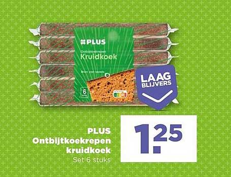 PLUS Ontbijtkoekrepen kruidkoek Set 6 stuks
