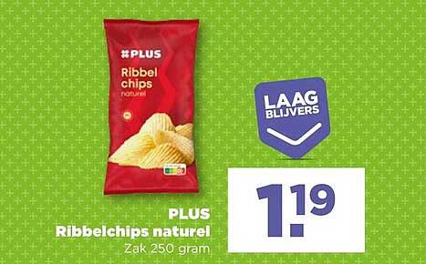 PLUS Ribbelchips naturel Zak 250 gram