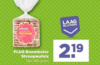 PLUS Roomboter Stroopwafels Zak 480 gram