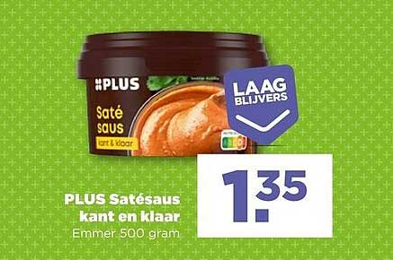 PLUS Satésaus kant en klaar Emmer 500 gram