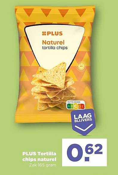 PLUS tortilla chips naturel Zak 165 gram