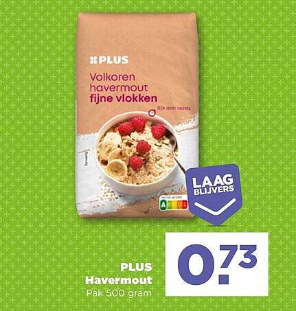 PLUS Volkoren havermout fijne vlokken - rijk aan vezels