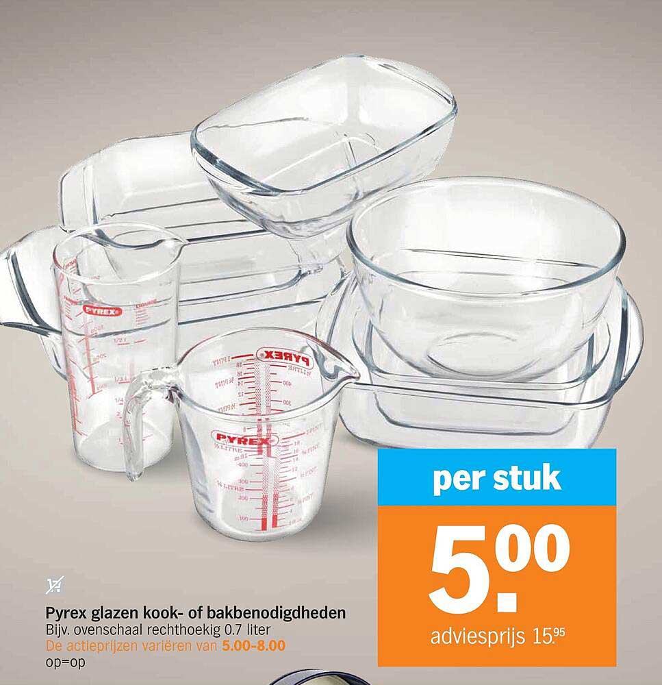 Pyrex glazen kook- of bakbenodigdheden