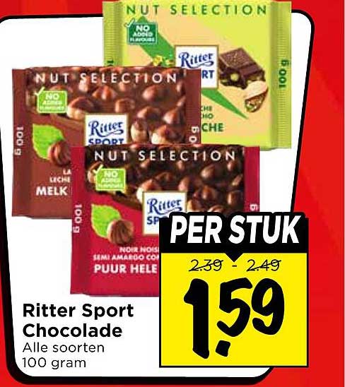 Ritter Sport Chocolade Alle soorten 100 gram PER STUK