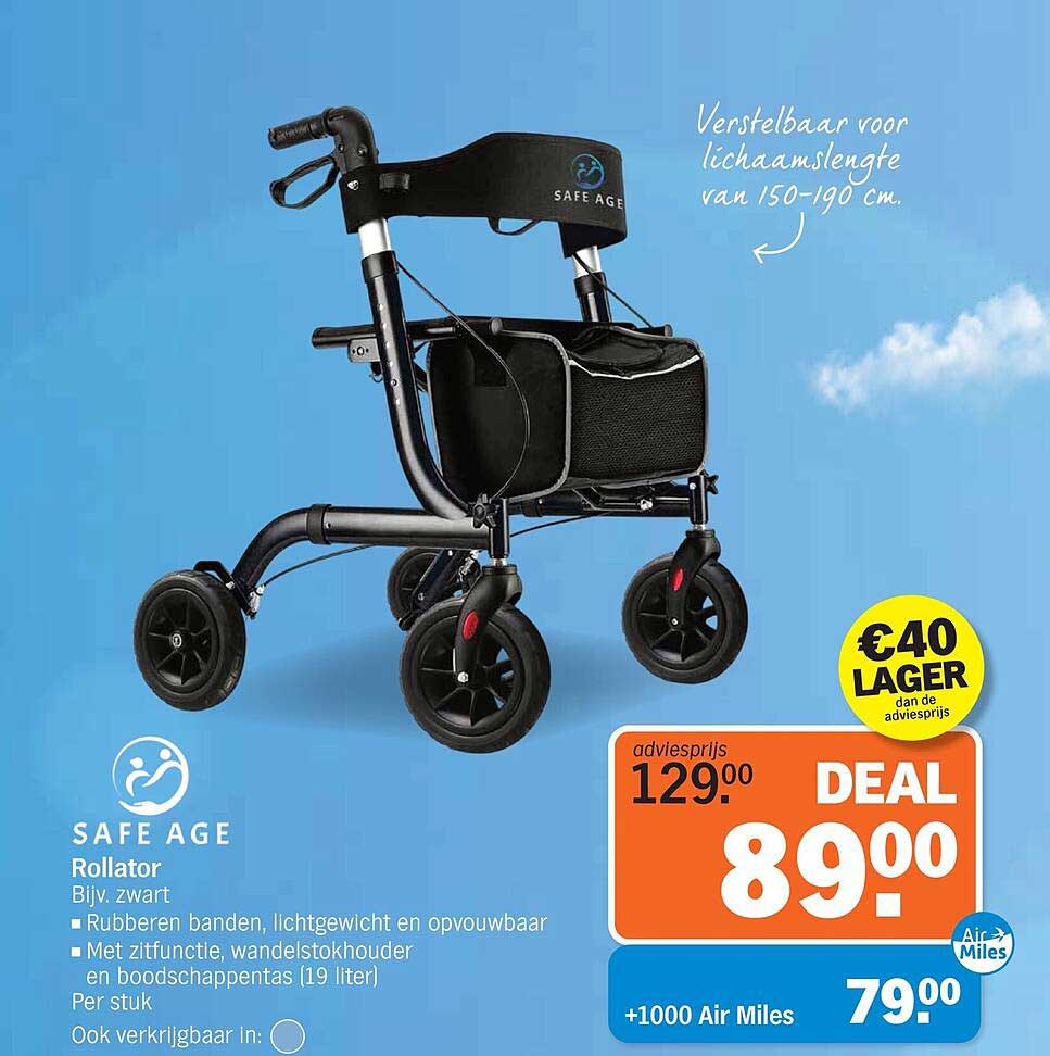 SAFE AGE Rollator Bijv. zwart