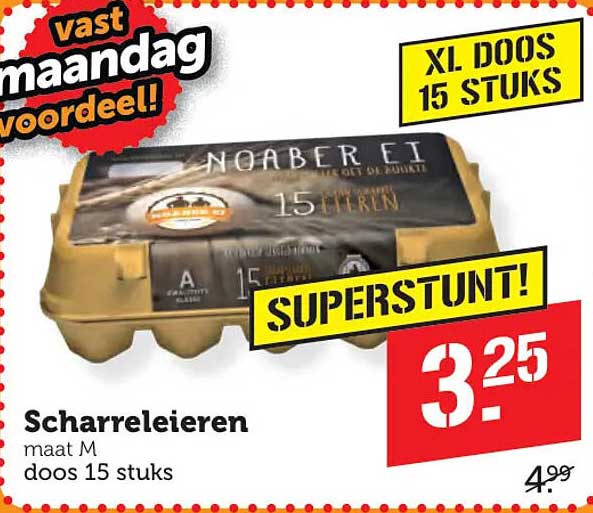Scharreleieren maat M doos 15 stuks XL DOOS 15 STUKS SUPERSTUNT!